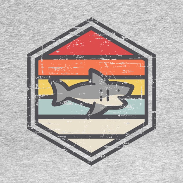 Retro Badge Shark Light by rojakdesigns